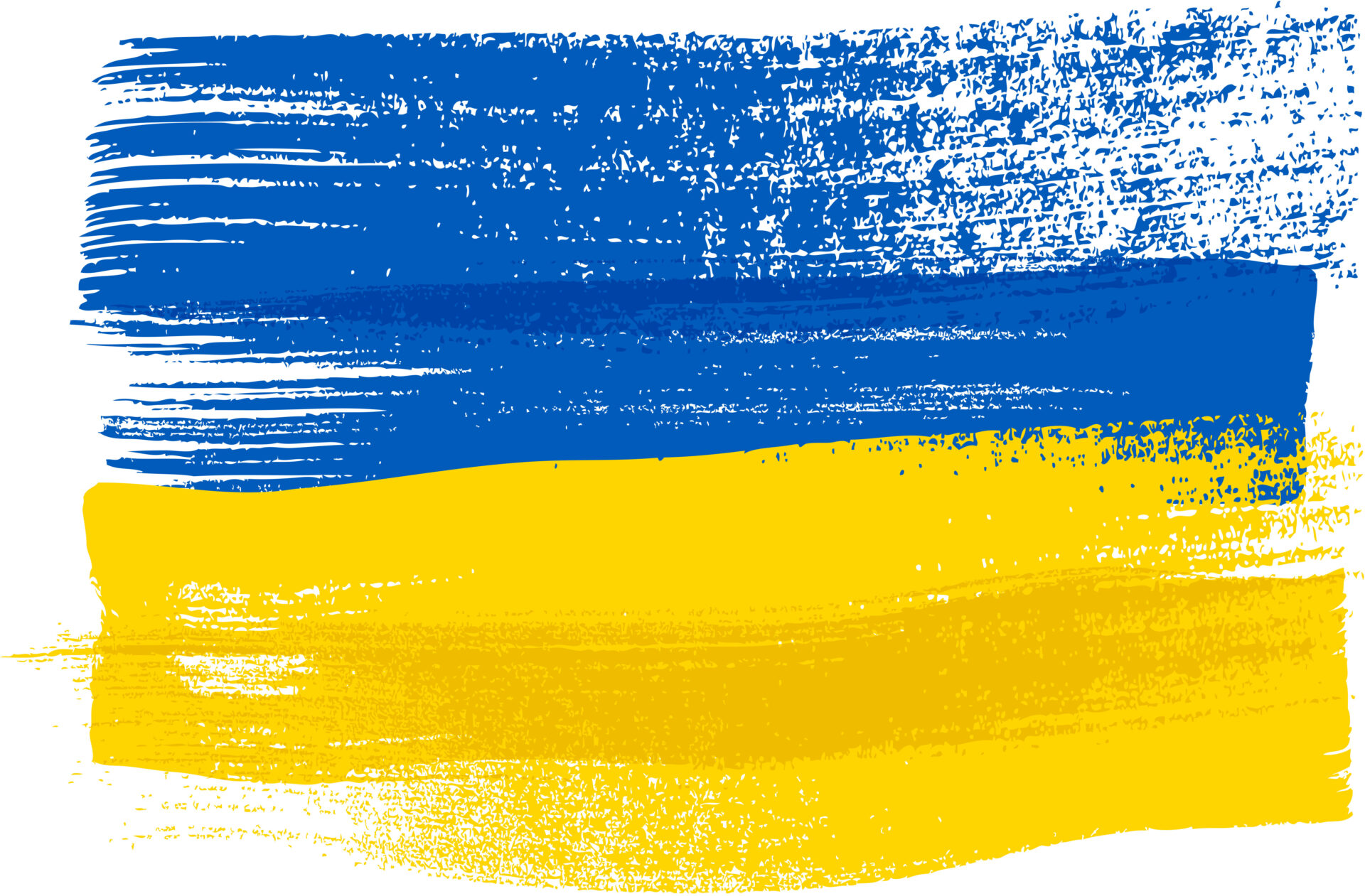 Ukrainische Flagge Mit Pinselstrichen gemalte ukrainische Flagge